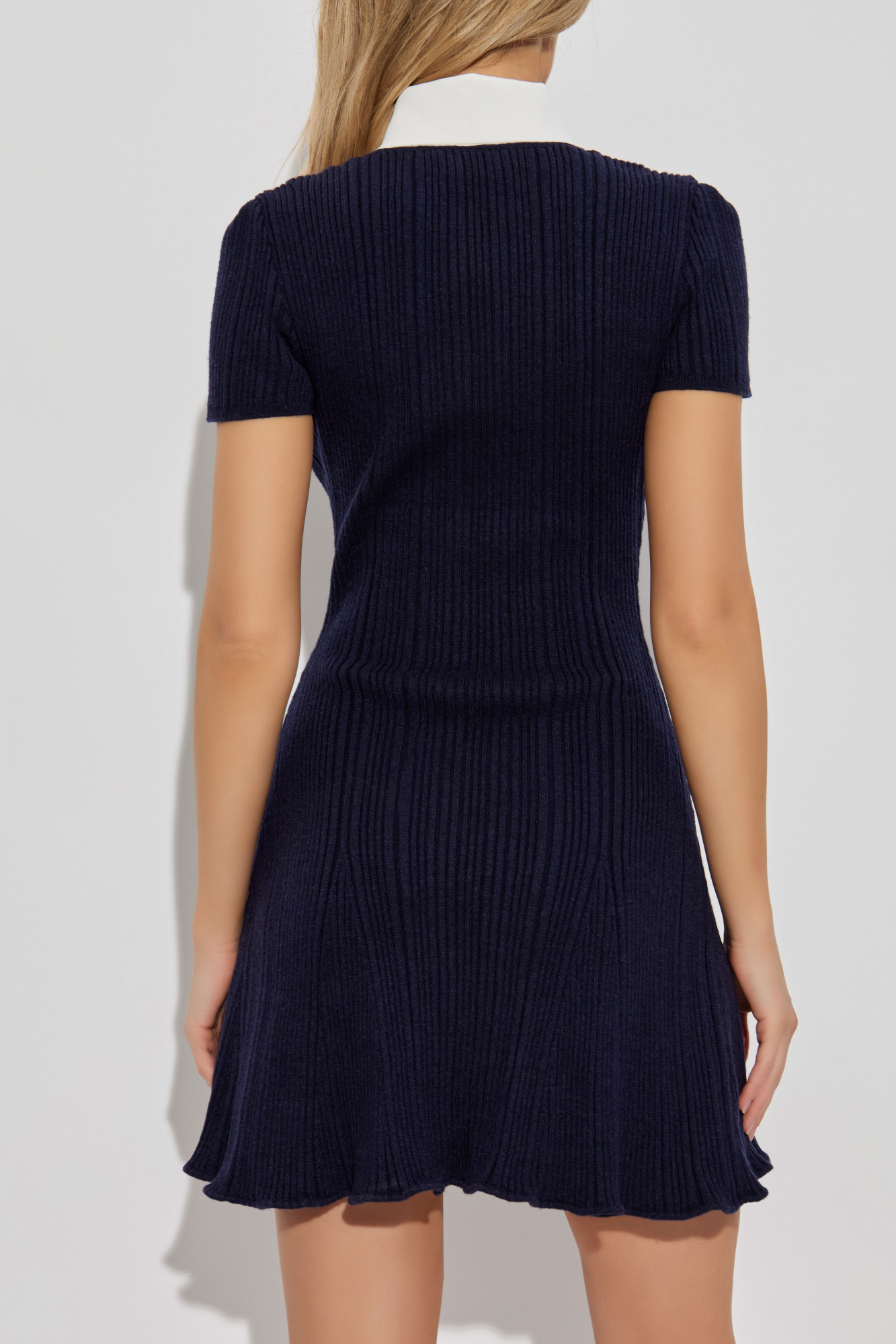 Navy blue Ribbed dress with pockets Self-Portrait - Vitkac AS